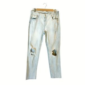 Vintage Old Navy Distressed Boyfriend‎ Denim Jeans Light Wash Size 6 Tall Long